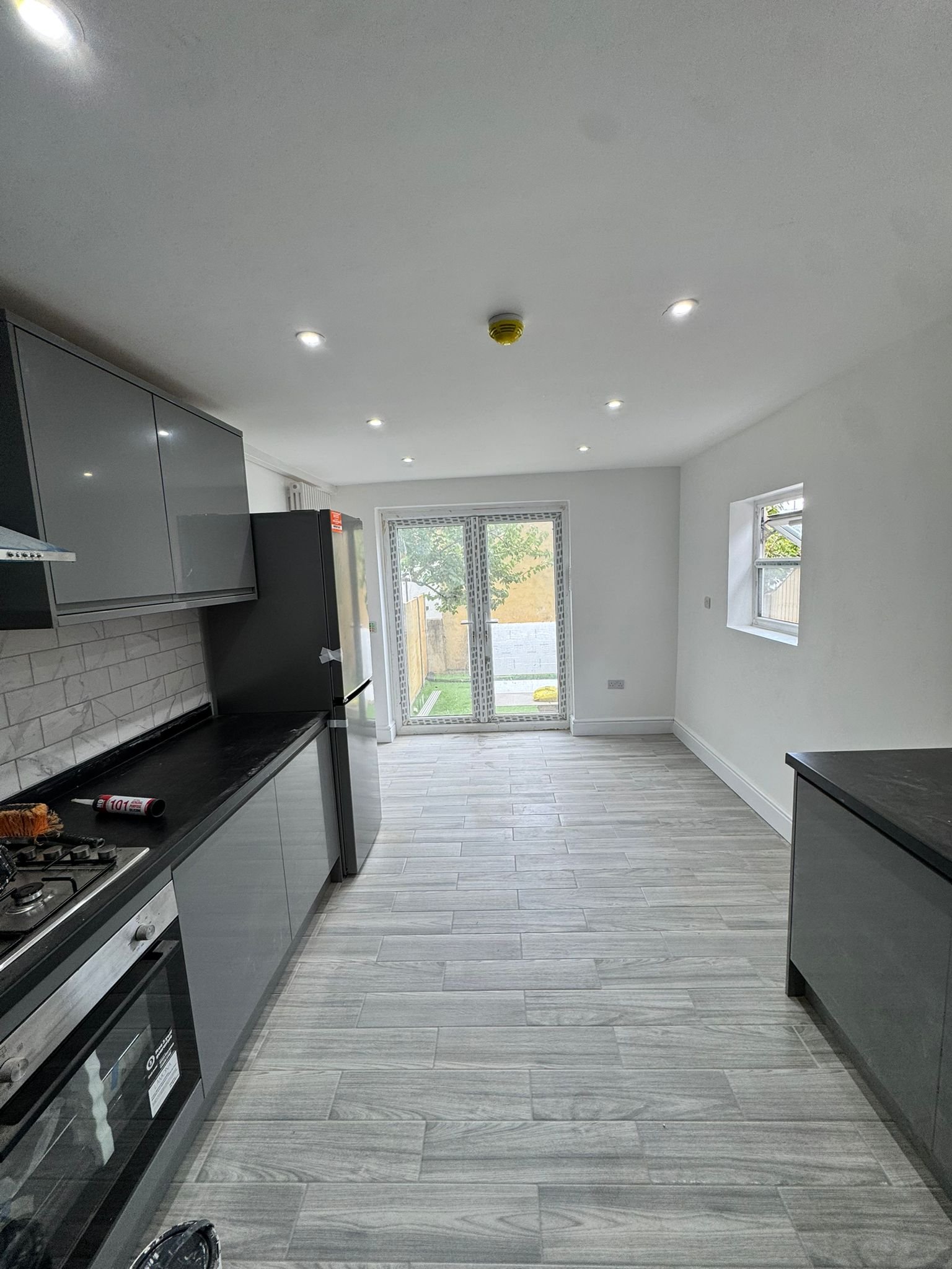 Open-plan kitchen diner after